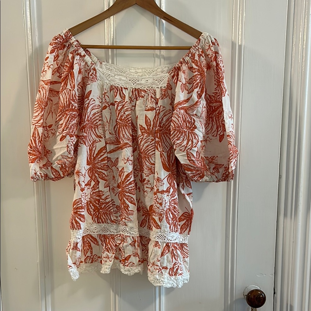 Peachy Pink Puff Sleeve Smocked Blouse